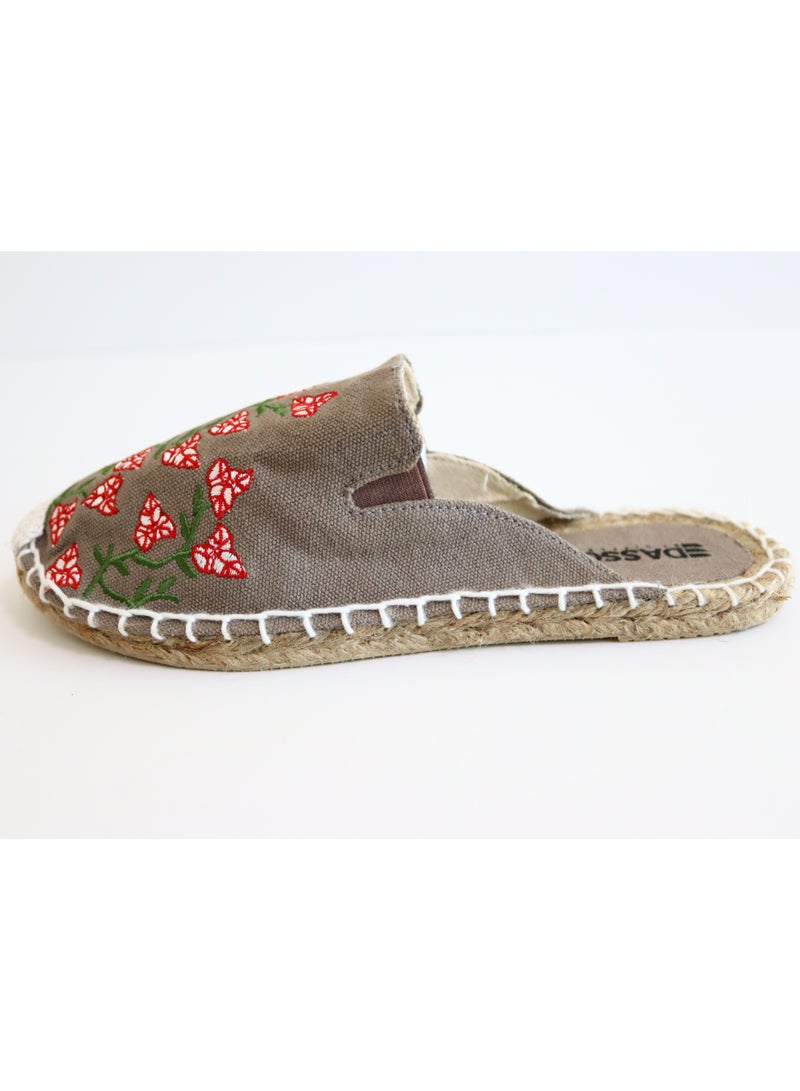 Dasson Embroidered Bougainvillea Espadrille (Brownish Grey)  - Image 3