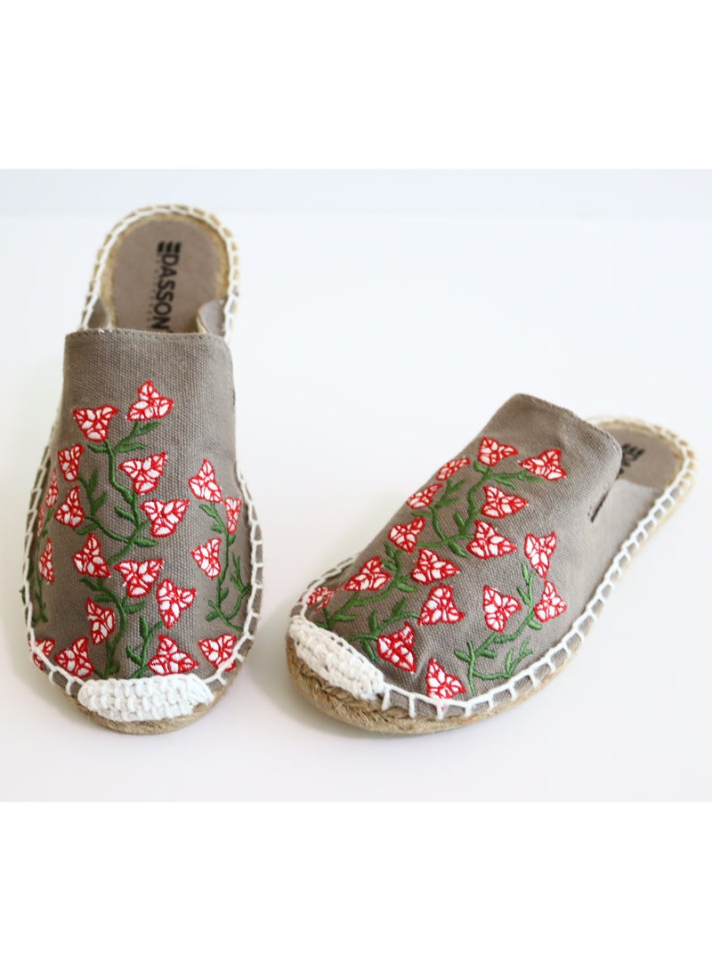 Dasson Embroidered Bougainvillea Espadrille (Brownish Grey)  - Image 2