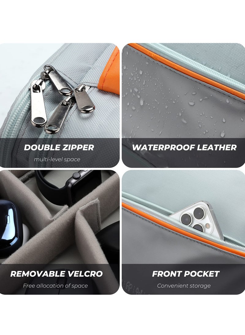 Electronic Cable Organizer Bag, Multiple Compartments for Travel Essentials, Organize Cables, Chargers, Phones, Earphones, Power Banks, Earbuds, and Hard Drives, Grey - Image 5