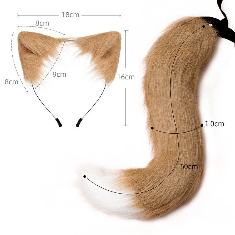 Generic New Halloween Fox Tail Headband Adjustable Plush Ears Cosplay Black  - Image 5