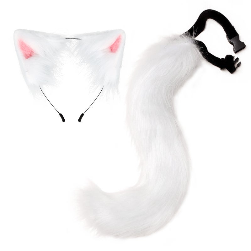 Generic New Halloween Fox Tail Headband Adjustable Plush Ears Cosplay Black  - Image 4