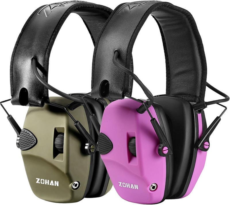 Zohan EM054 Electronic Shooting Ear Protection with 4X Sound Amplification 2 Pack,Slim Active Noise Reduction Earmuffs for Gun Range - Image 1