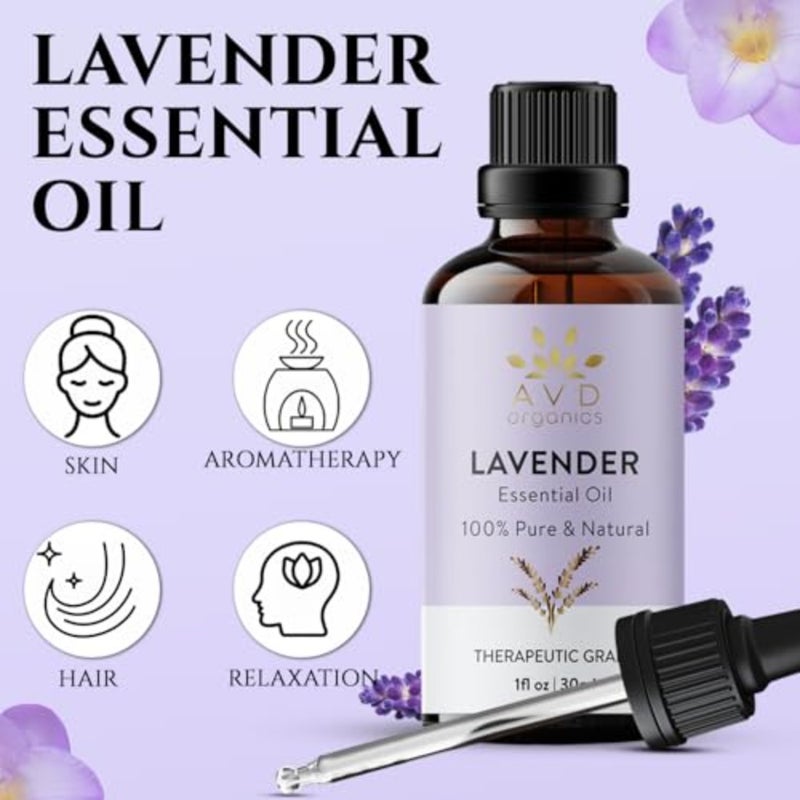 زيت عطري نقي وطبيعي 100% للناشر، والاسترخاء بالروائح العلاجية، والنوم، والبشرة، 1 أونصة سائلة. أوز - Image 3