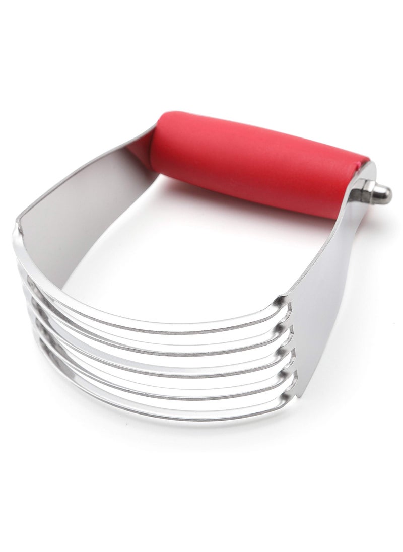 Spring Chef Spring Chef Dough Blender Top Professional Pastry Cutter Heavy Duty Baking Tool with Stainless Steel Blades Medium Size Red 