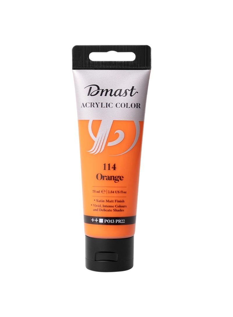 Dmast 1-Piece Acrylic Paint Tube 75ml Content Orange - Image 1