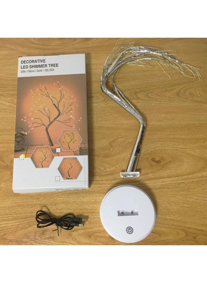 Decorative LED Shimmer Tree Lamp, 20 Inch (50cm) Silver - Image 3
