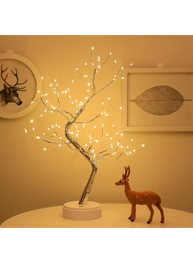 Decorative LED Shimmer Tree Lamp, 20 Inch (50cm) Silver - Image 4