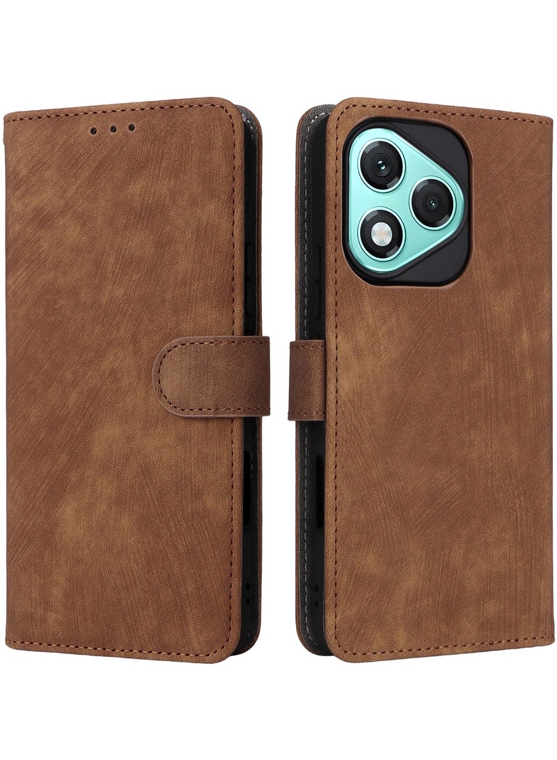 For Honor 400 Lite Flip Cover with Detachable lanyard, PU Leather Full Body Protection Shockproof Flip Mobile Phone Case, RFID Anti-theft Brush Folio Wallet Case  - Image 3