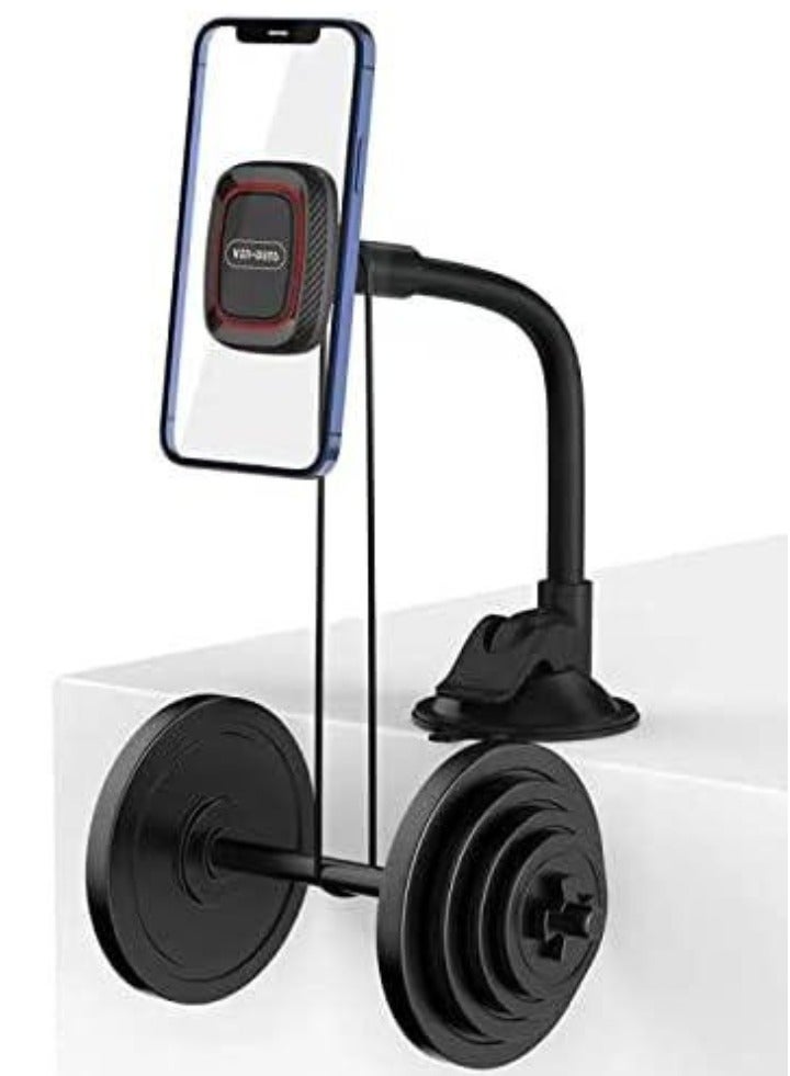 VEN-DENS Car Phone Holder for iPhone 14 Series & Other Smartphones || Magnetic Windshield Mount with Strong Suction Cup & Adjustable Gooseneck Arm – Perfect for Safe, Hands-Free Driving & Navigation - Image 3