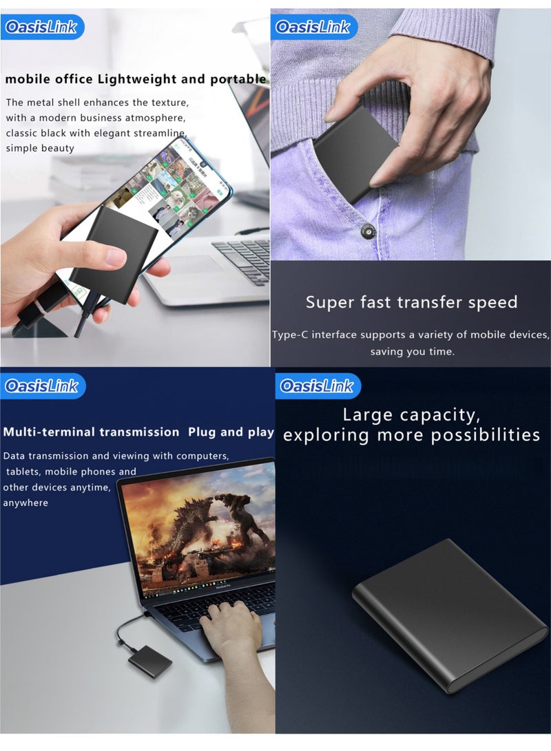 أواسيس لينك قرص SSD محمول، 2 تيرابايت، أسود، نوع C، نقل سريع، محمول للغاية ومتين - Image 2