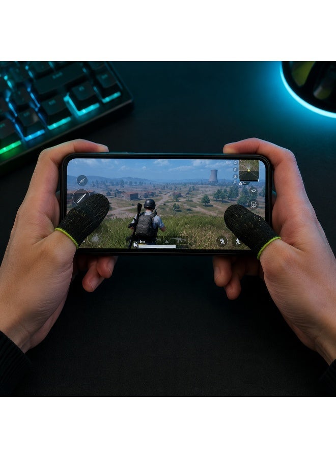 4 PCS Mobile Gaming Finger Sleeves | High Sensitivity | Anti-Sweat | Smooth & Precise Control | Compatible with Android & iPhone - Image 2