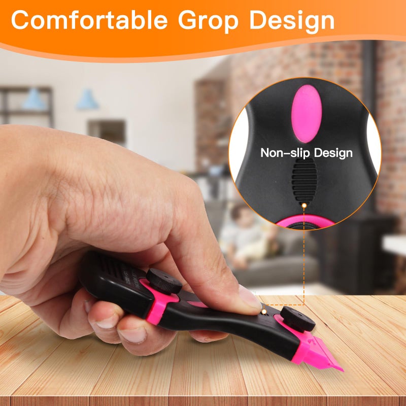 Viadom Razor Blade Scraper Tool, Cleaning Scraper Tool with 20Pcs Metal & Plastic Razor Blades, Multi-Purpose Razor Glass Scraper for Windows,Decals,Stickers,Labels,Adhesive,Cooktop,Paint Removal, Pink - Image 5