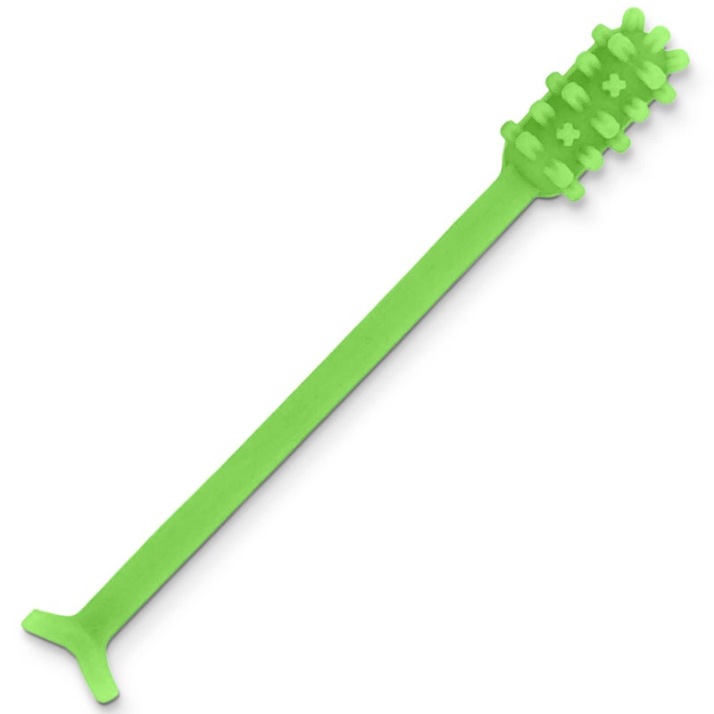 DENTURE DART مزيل لاصق طقم الأسنان دارت V2 من البلاستيك الصلب - إزالة لاصق طقم الأسنان من الفم واللثة، أداة إزالة لاصق طقم الأسنان، نظافة الفم، مكشطة بمقبض محكم وشعيرات صلبة - Image 1