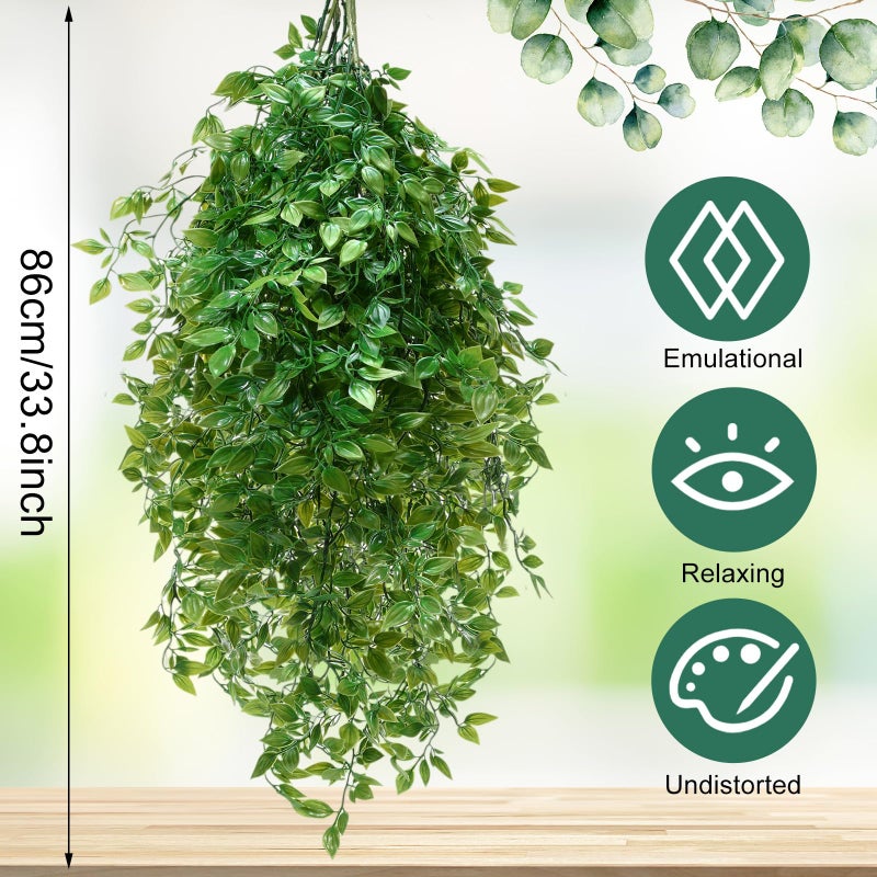 Hoteam 12 Pcs Artificial Hanging Plants 32 Inch Fake Ivy Vines with Fake Leaves Patio Artificial Plants Greenery for Living Room Indoor Outdoor Wall, No Basket (Vine) - Image 2