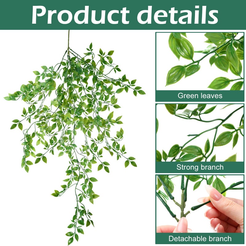 Hoteam 12 Pcs Artificial Hanging Plants 32 Inch Fake Ivy Vines with Fake Leaves Patio Artificial Plants Greenery for Living Room Indoor Outdoor Wall, No Basket (Vine) - Image 3