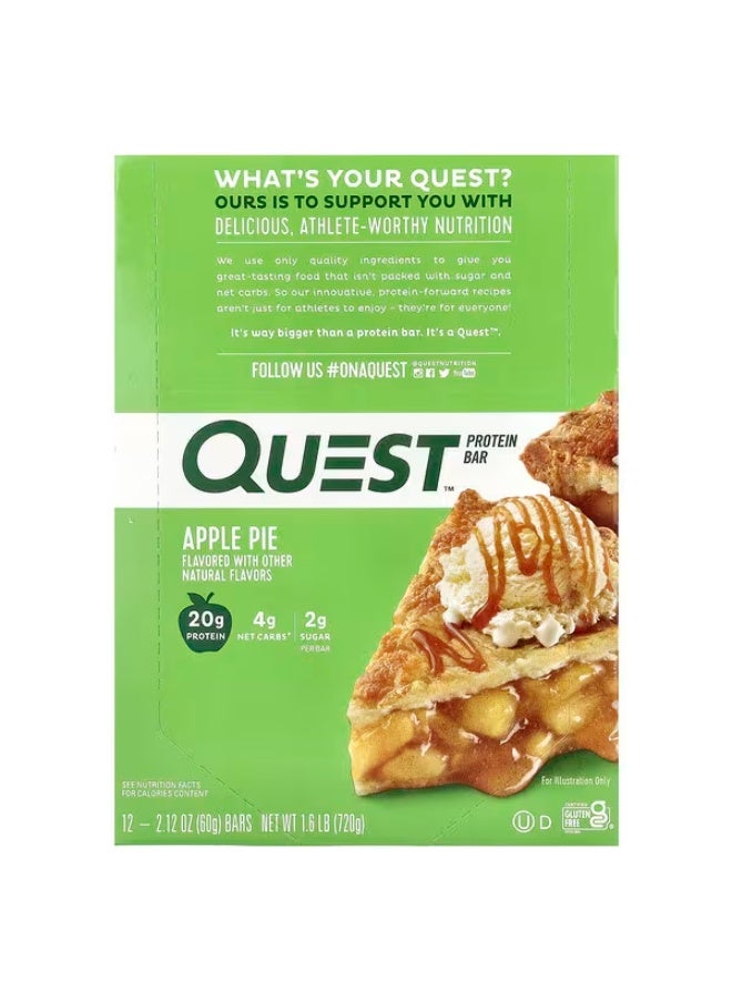 Quest Nutrition, Protein Bar, Apple Pie, 12 Bars, 2.12 oz (60 g) Each