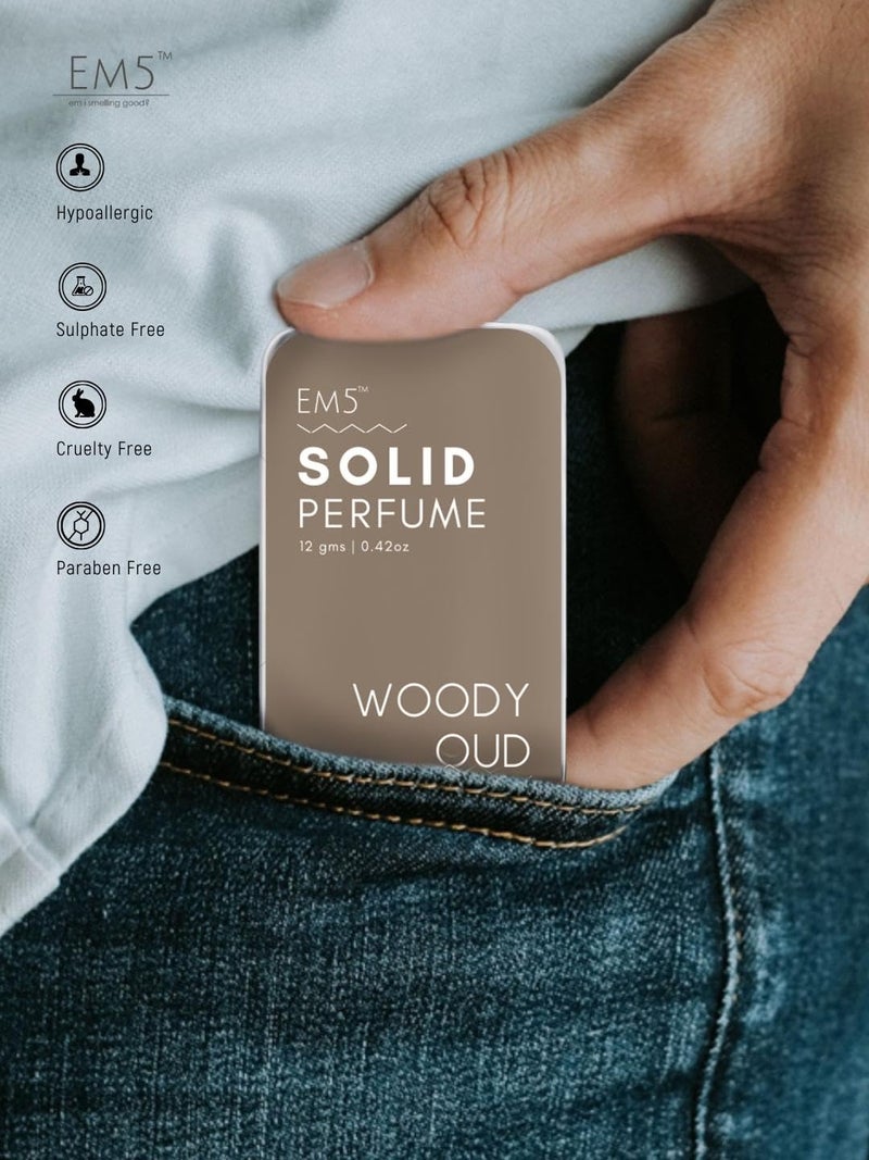 EM5 Combo Pack of Alcohol Free Solid Perfumes Woody Oud Nomade for Men Women NonGreasy Cologne Strong Lasting Fragrance Gifting Pack for Him Her - Image 4