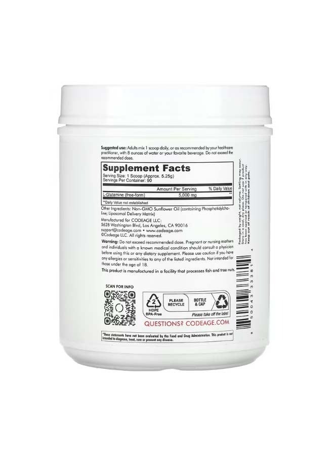 كوديدج Liposomal LGlutamine Powder FreeForm Amino Acid Enhanced Absorption Unflavored 1 lb 472.5 g - Image 2