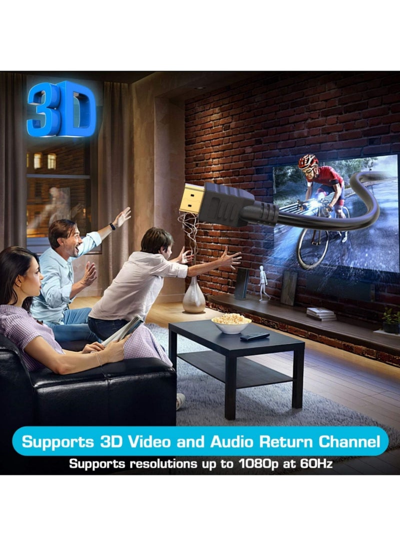 Adando HDMI V1.4 Cable: 10 Meters Long - High-Speed Wire with 3D ARC Ethernet - FHD 1080P, 1080i, 4K - PS4 - Xbox One - Sky HD Laptop - TV CCTV - Gold and Black Plated (Black) - Image 4