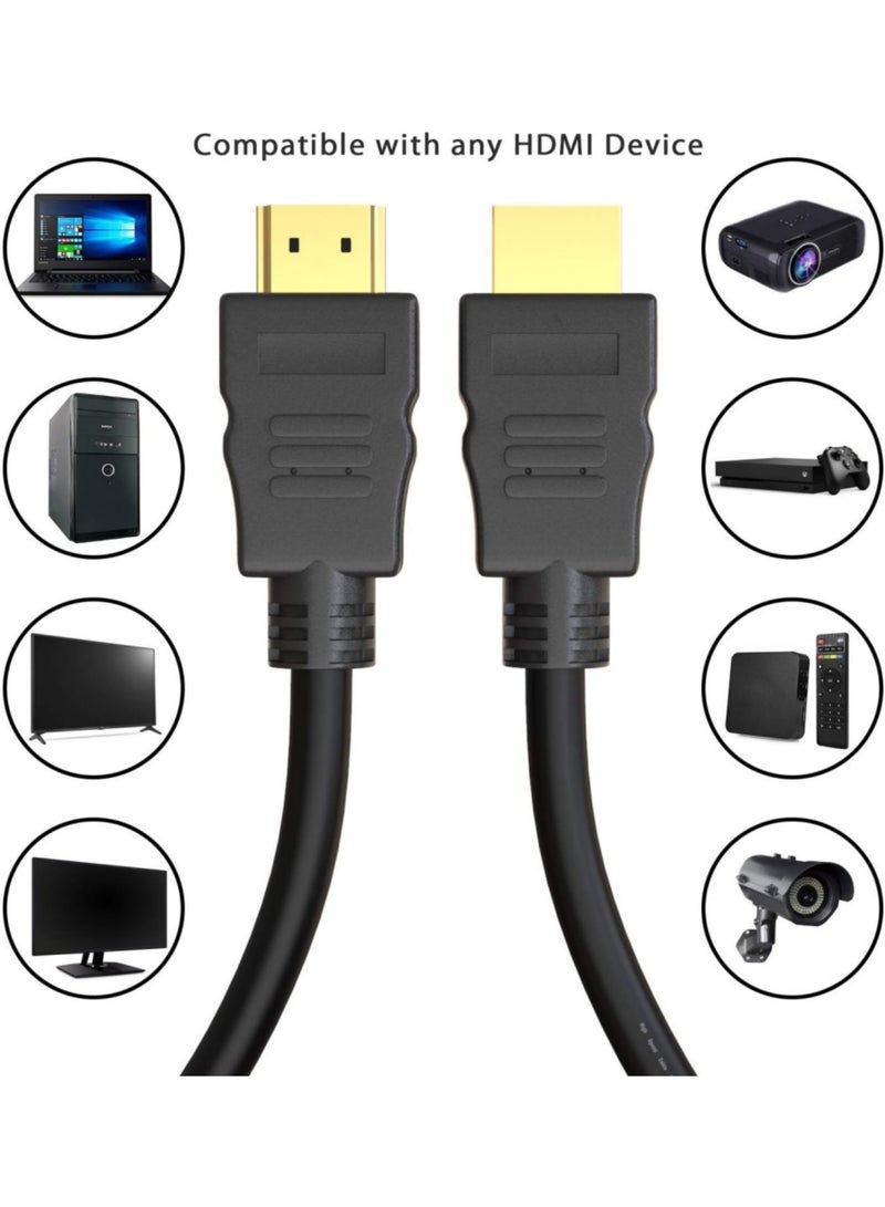 Adando HDMI V1.4 Cable: 10 Meters Long - High-Speed Wire with 3D ARC Ethernet - FHD 1080P, 1080i, 4K - PS4 - Xbox One - Sky HD Laptop - TV CCTV - Gold and Black Plated (Black) - Image 5