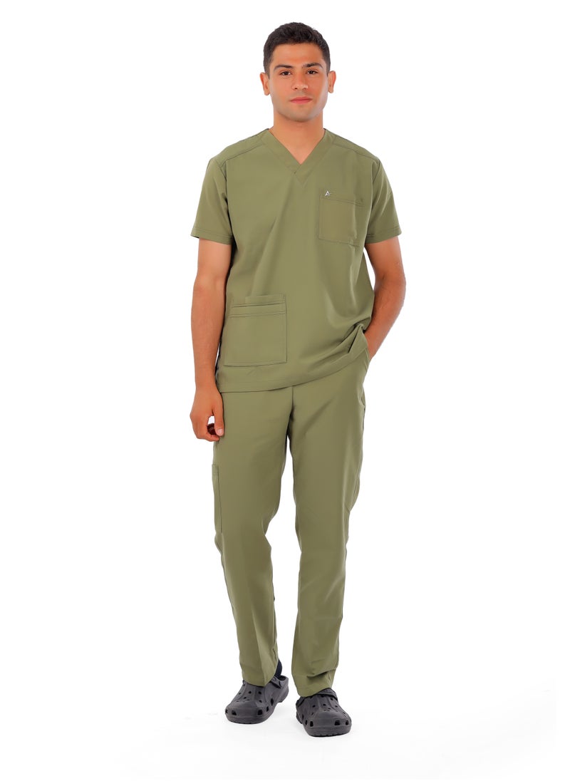 APEX Premium Scrub 1/2 Sleeve Male Olive MIX C  - Image 1