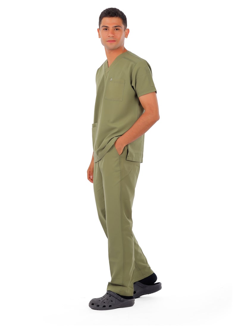 APEX Premium Scrub 1/2 Sleeve Male Olive MIX C  - Image 2