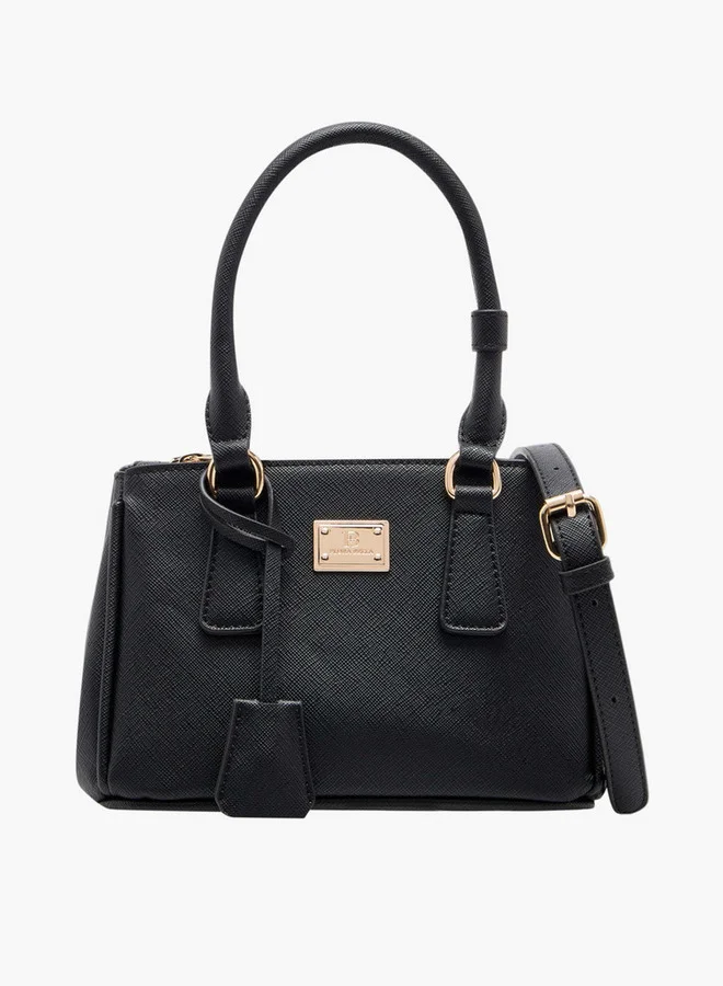 Flora Bella By Shoexpress Women's Textured Crossbody Bag with Detachable Strap and Zip Closure