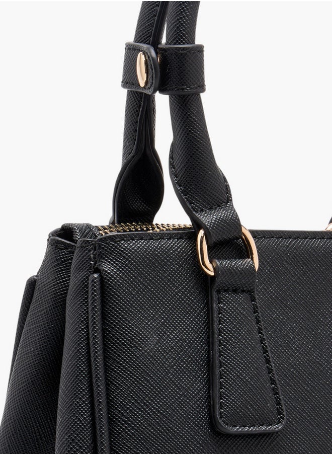 Flora Bella By Shoexpress Women's Textured Crossbody Bag with Detachable Strap and Zip Closure  - Image 5