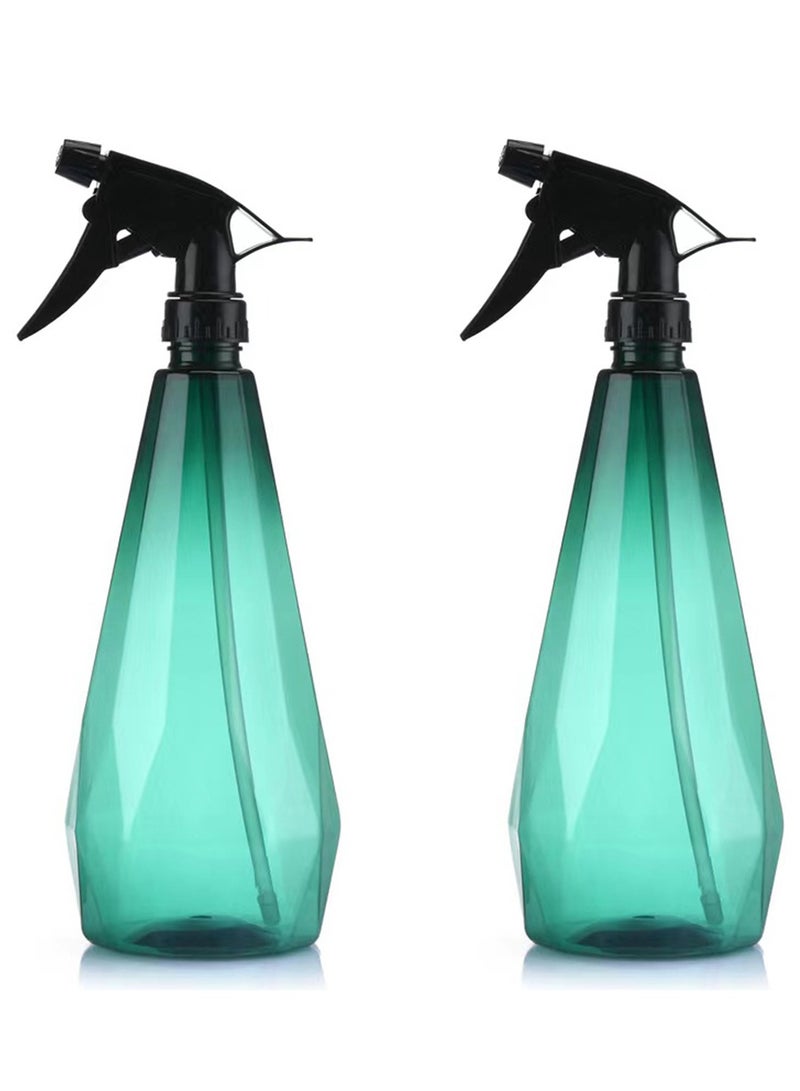 كوكيجو كيسيجو زجاجات بخاخ فارغة للتنظيف مع امكانية التعديل الدقيق لتدفق الرذاذ من ، مجموعة من 2 زجاجة بلاستيكية سعة 1 لتر/34 اونصة لتنظيف الشعر والمحاليل والنباتات والحيوانات الاليفة (اخضر واخضر) - Image 1