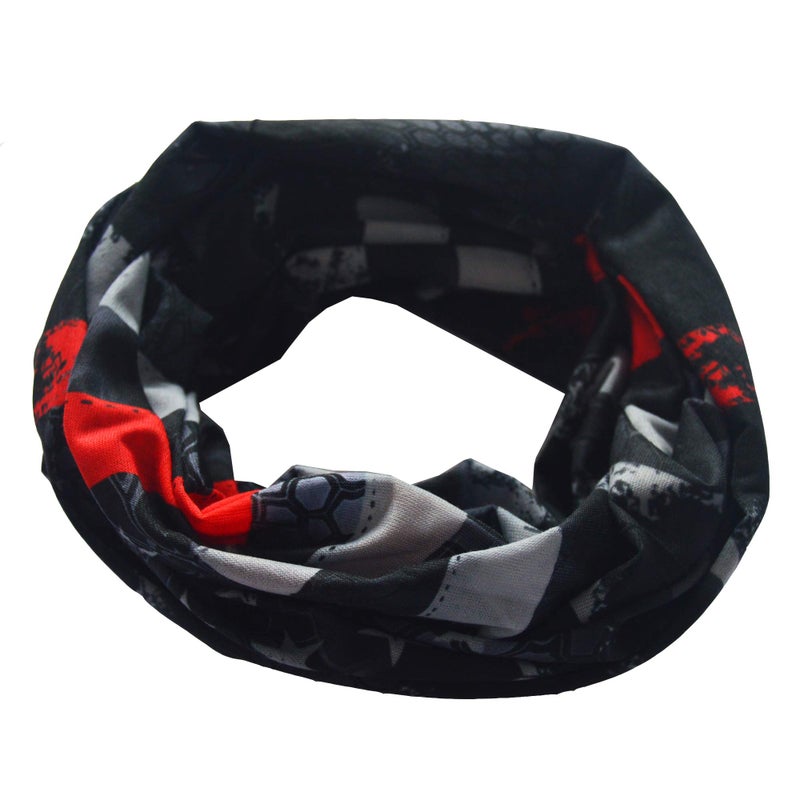 Obacle قناع وجه دراجة نارية أوباكل لحماية من الشمس والأشعة فوق البنفسجية والغبار والرياح، قناع أنبوب بدون seams، باندانا قناع للرجال والنساء لركوب الدراجات وركوب الدراجات وصيد الأسماك والمهرجانات الخارجية (علم الولايات المتحدة باللون الأسود والخط الأحمر) - Image 4