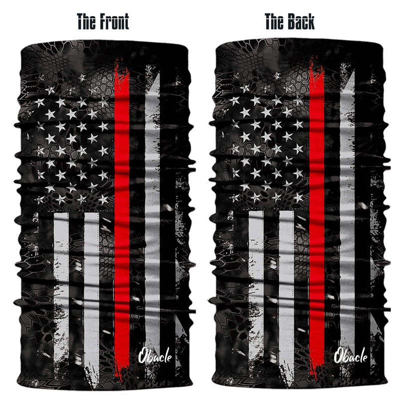 Obacle قناع وجه دراجة نارية أوباكل لحماية من الشمس والأشعة فوق البنفسجية والغبار والرياح، قناع أنبوب بدون seams، باندانا قناع للرجال والنساء لركوب الدراجات وركوب الدراجات وصيد الأسماك والمهرجانات الخارجية (علم الولايات المتحدة باللون الأسود والخط الأحمر) - Image 3