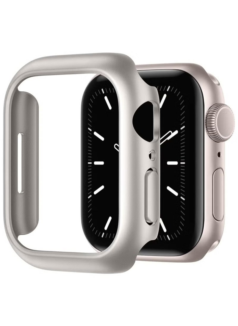 LIXES - Compatible for Apple Watch Case 41mm Series 7/8/9, Shockproof Ultra-Thin Hard PC Bumper Case All-Around Edge Protective Cover Frame, No Screen Protector for iWatch Accessories - Starlight - Image 1