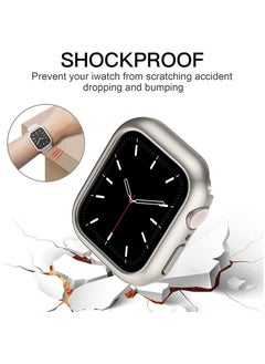 LIXES Compatible for Apple Watch Case 41mm Series 7/8/9, Shockproof Ultra-Thin Hard PC Bumper Case All-Around Edge Protective Cover Frame, No Screen Protector for iWatch Accessories - Starlight  - Image 2
