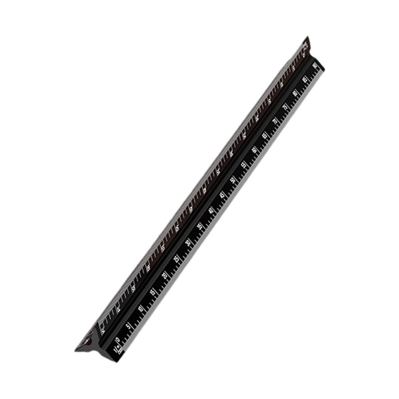Black Architectural Scale Ruler Aluminum Alloy Drafting Tool 320mm for Architects Artists - Image 1