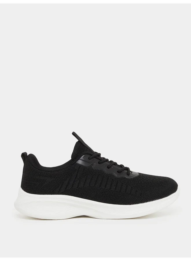 ستايلي Styli Textured Lace Up Running Shoes