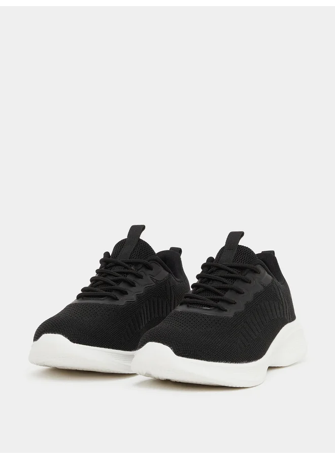 ستايلي Styli Textured Lace Up Running Shoes