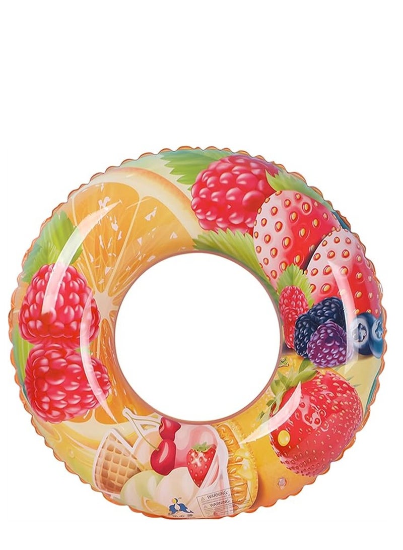 2 Pack Swim Ring, 80cm Diameter Inflatable Float Pool Swim Ring, Fruit Swim Tube Rings Colorful Pool Floaties Toys for Beach Pool Party for Kids and Adults (2Pack, 80cm, Strawberry Color) - Image 4
