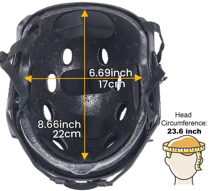 ATAIRSOFT PJ Type Tactical Multifunctional Fast Helmet with Visor Goggles Version Black - Image 4