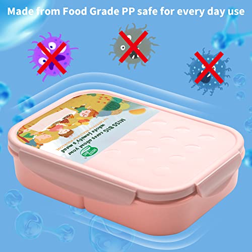 MISS BIG® Bento Box for Kids,Bento Box & Lunch Box,Leakproof, No BPAs/Chemical Dyes,M/W, D/W & Fridge Safe,1150ml Large Lunch Box for School, Picnic, Travel (Pink) - Image 4