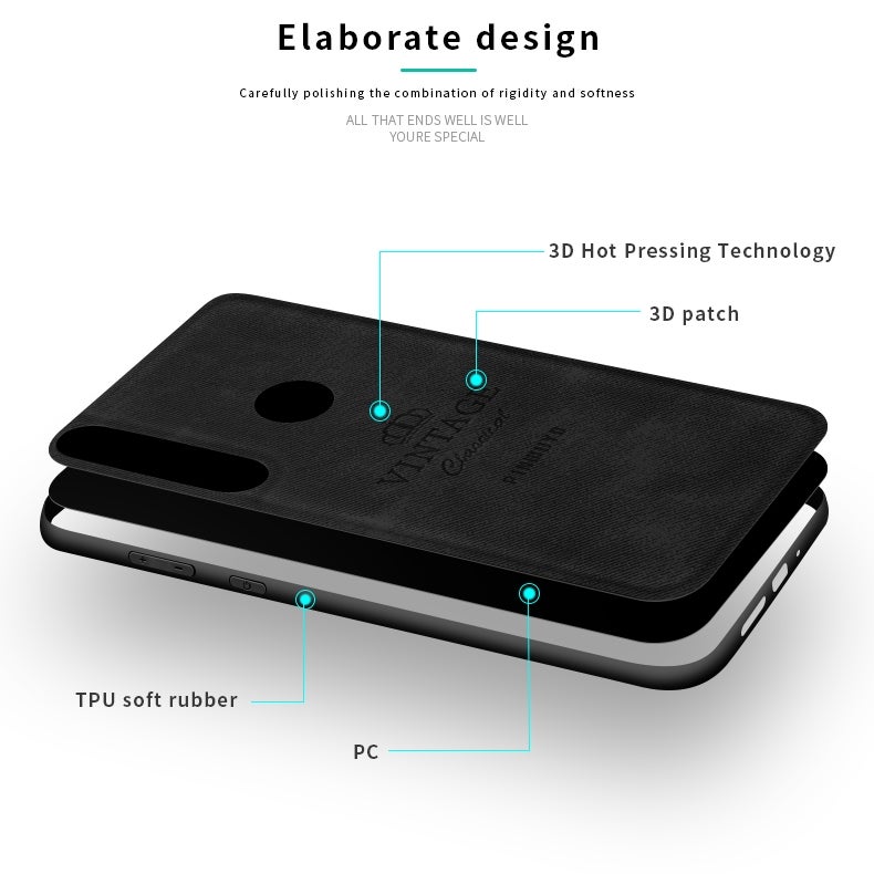 HuHa Case Cover For MOTO G8 Play / One macro PINWUYO Zun Series PC + TPU + Skin Waterproof And Anti-fall All-inclusive Protective Shell(Black) - Image 5