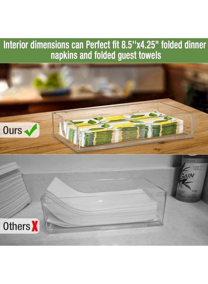 2 Pack Clear Acrylic Napkin Holder, Guest Towel Tray for Bathroom & Kitchen, 23x12.7x4.6 cm - Image 4