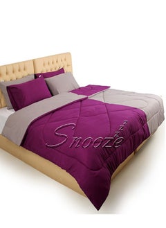 snooze Chess Quilt Mauve and Grey 