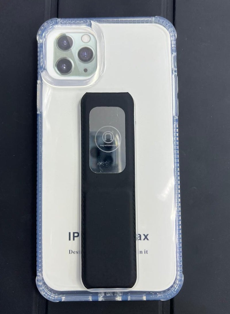 كفر حماية شفاف لهاتف ايفون 11 برو ماكس مع مسكة مغناطيسية مدمجة