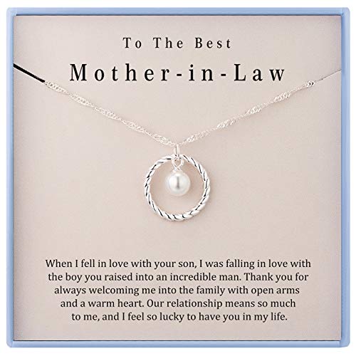 Burning Love Mother in Law Necklace Mom Gifts Mother Daughter Necklace Sterling Silver Circle Necklaces for Mother in Law Gifts Christmas Holiday Jewelry - Image 4