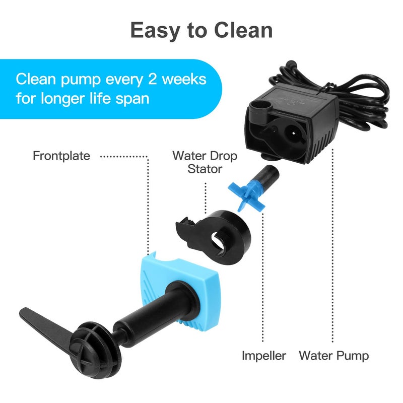 SanKlev Cat Water Fountain Pump,5V USB Replacement Pump Compatible with Platinum and Platinum LED Dog and Cat Water Dispensers with AC Adapter - Image 3