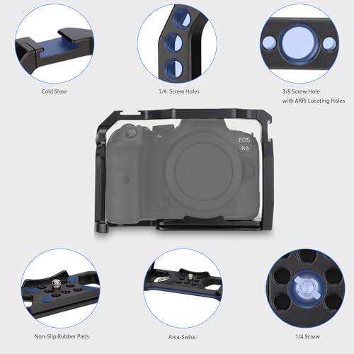 Leftfoto Camera Full Cage for Canon R5 R6 MirrorlessExtension Mount Microphone Fill Light Bracket Filming Accessorieswith Cold Shoe - Image 3
