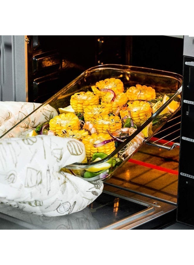 ماستر جولد طقم صواني فرن زجاجية مستطيلة مقاومة للحرارة مكون من 3 قطع، سعة 1.6 + 2.2 + 2.9 لتر | طقم صواني خبز زجاجية شفافة | آمن للاستخدام في الفرن والميكروويف | صينية فرن متعددة الاستخدامات | أطباق تحميص - Image 5