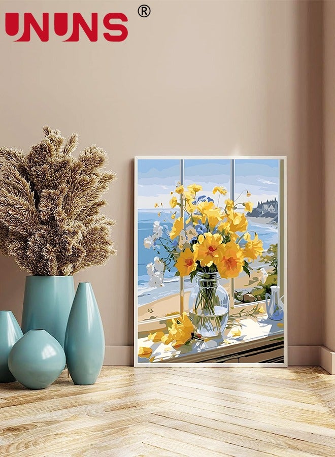 UNUNS Paint by Numbers Kit for Adults Beginner,Flowers Adult Paint by Number Kits on Canvas,DIY Acrylic Watercolor Oil Paint by Number for Adults for Home Decor Gift,40x50cm (Without Framed)  - Image 4
