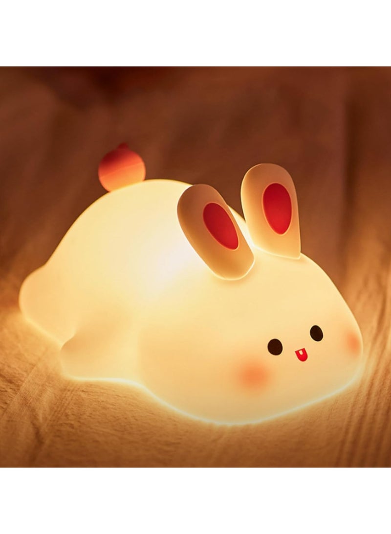 Oasisgalore Bunny Night Light, Dimmable and Rechargeable, Touch Night Lamp for Nursery  - Image 1