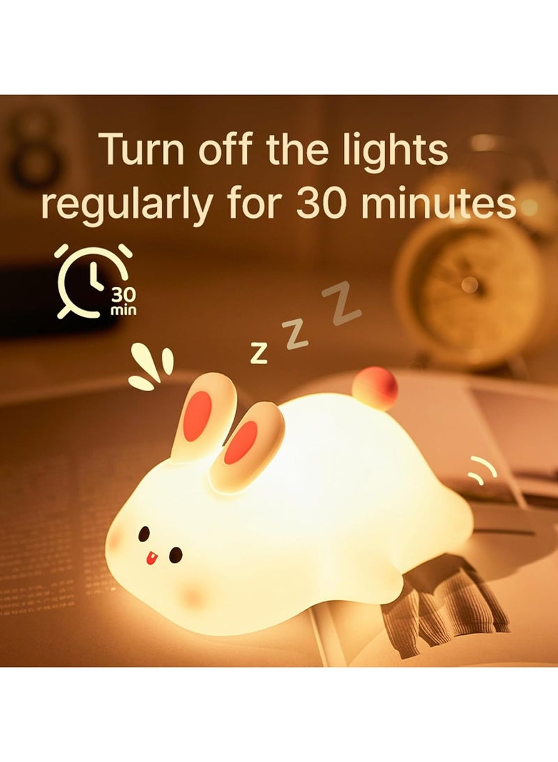 Oasisgalore Bunny Night Light, Dimmable and Rechargeable, Touch Night Lamp for Nursery  - Image 5